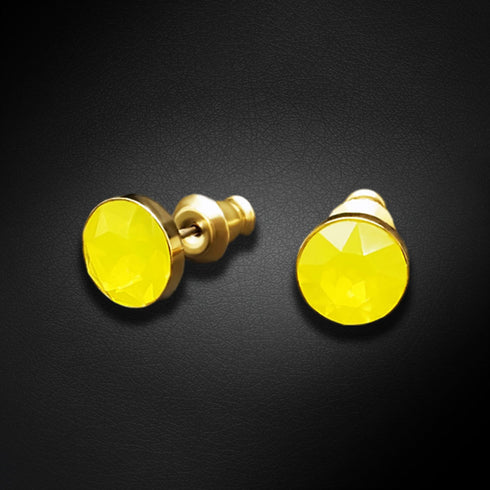 Auskarai "Klasika (Geltonasis Opalas)" su Swarovski™ kristalais